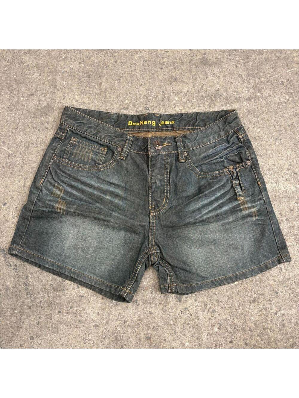 Vintage Y2K Low Rise Denim Mini Shorts DW Dirt Wash